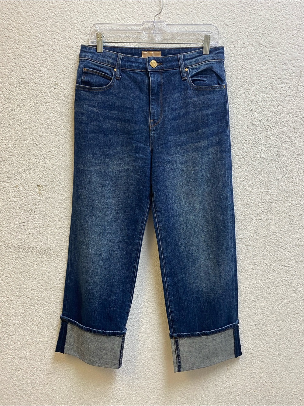 Kut from the Kloth Dark Blue Cropped Cuffed Jeans
